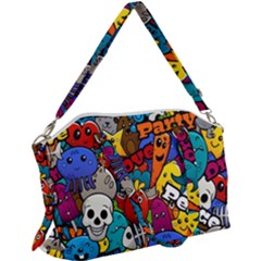 Graffiti Characters Seamless Pattern Canvas Crossbody Bag by Pakemis