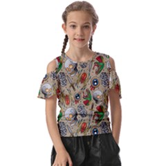 Tattoo Pattern Kids  Butterfly Cutout Tee by Pakemis