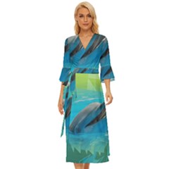 Beautiful Dolphins Midsummer Wrap Dress by Sparkle