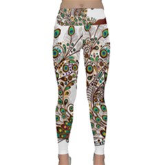 Peacock Graceful Bird Animal Lightweight Velour Classic Yoga Leggings by artworkshop