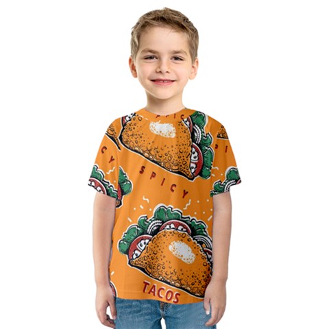 Seamless Pattern With Taco Kids  Sport Mesh Tee by Pakemis