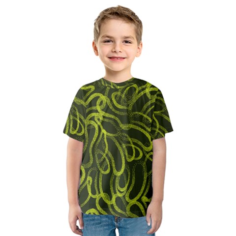 Green-abstract-stippled-repetitive-fashion-seamless-pattern Kids  Sport Mesh Tee by Pakemis