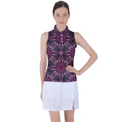 Seamless-pattern-with-flowers-oriental-style-mandala Women s Sleeveless Polo Tee by Pakemis