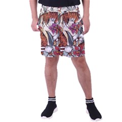 Natural-seamless-pattern-with-tiger-blooming-orchid Men s Pocket Shorts by Pakemis