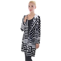 Black And White Hooded Pocket Cardigan by gasi