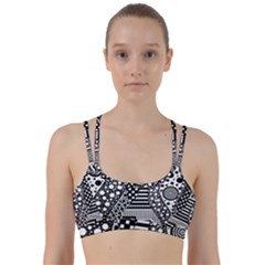 Black And White Line Them Up Sports Bra by gasi