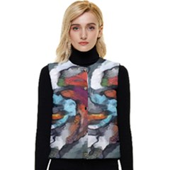 Abstract Art Women s Short Button Up Puffer Vest by gasi