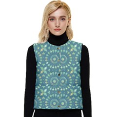 Kaleidoscope Hunter Green Women s Short Button Up Puffer Vest by Mazipoodles