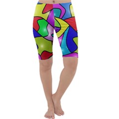 Colorful Abstract Art Cropped Leggings  by gasi