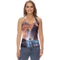 Water Waterfall Nature River Lake Planet Fantasy Basic Halter Top View1