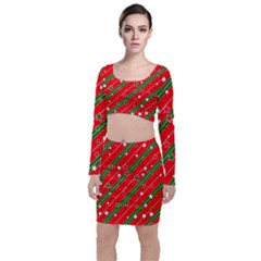 Christmas Paper Star Texture Top And Skirt Sets by Uceng