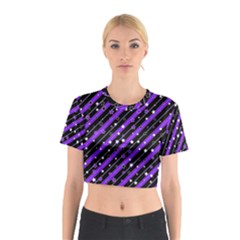 Christmas Paper Star Texture Cotton Crop Top by Uceng