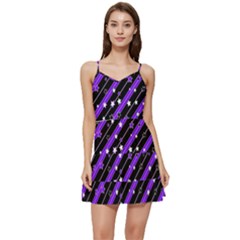 Christmas Paper Star Texture Short Frill Dress by Uceng