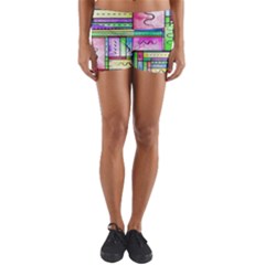 Colorful Pattern Yoga Shorts by gasi