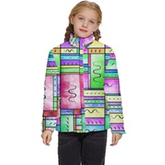 Colorful Pattern Kids  Puffer Bubble Jacket Coat by gasi