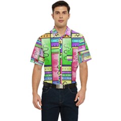 Colorful Pattern Men s Short Sleeve Pocket Shirt  by gasi