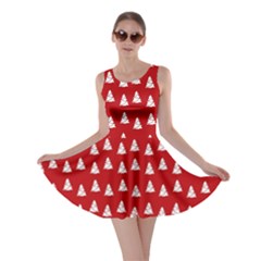 White Christmas Tree Red Skater Dress by TetiBright