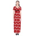 White Christmas Tree Red Short Sleeve Maxi Dress View1