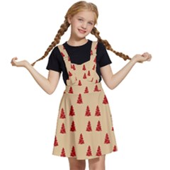 Red Christmas Tree Brown Kids  Apron Dress by TetiBright