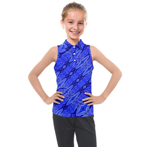 Abstract Tech Modern Pattern Kids  Sleeveless Polo Tee by dflcprintsclothing