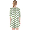 Funny Frog Cartoon Drawing Motif Pattern Quarter Sleeve Pocket Dress View2