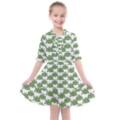 Funny Frog Cartoon Drawing Motif Pattern Kids  All Frills Chiffon Dress by dflcprintsclothing