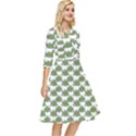 Funny Frog Cartoon Drawing Motif Pattern Classy Knee Length Dress View2