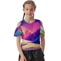 Abstract Geometric Landscape Art 3d Render Kids  Butterfly Cutout Tee View1