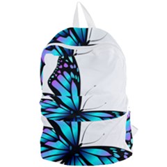 Blue And Pink Butterfly Illustration, Monarch Butterfly Cartoon Blue, Cartoon Blue Butterfly Free Pn Foldable Lightweight Backpack by asedoi