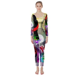 Social Media Interaction Woman Long Sleeve Catsuit by Ravend