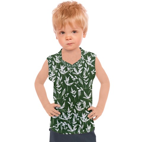 Leaves Pattern Wallpaper Watercolor Kids  Sport Tank Top by Ravend