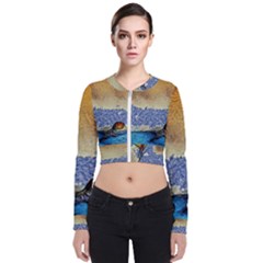 Abstract Painting Art Texture Long Sleeve Zip Up Bomber Jacket by Ravend