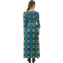 Square And Circles blue Button Up Boho Maxi Dress View2