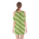 Textured Green Circles Pattern Shoulder Cutout One Piece Dress View2