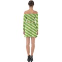 Textured Green Circles Pattern Off Shoulder Top with Skirt Set View2