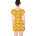 Flowers Shapes on yellow Short Sleeve Bodycon Dress View2