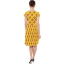 Flowers Shapes on yellow Cap Sleeve Midi Dress View2