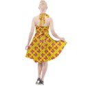 Flowers Shapes on yellow Halter Party Swing Dress  View2