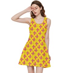 Flowers Shapes On Yellow Inside Out Racerback Dress by FunDressesShop