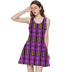 Purple And Yellow Circles On Black Inside Out Racerback Dress by FunDressesShop