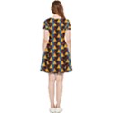 Colorful Triangles on black Inside Out Cap Sleeve Dress View4