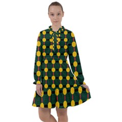 Circles And Ovals On Green All Frills Chiffon Dress by FunDressesShop