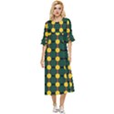 Circles And Ovals on green Double Cuff Midi Dress View1