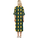 Circles And Ovals on green Double Cuff Midi Dress View4