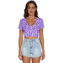 Unicorn Butterfly V-neck Crop Top by Sparkle