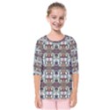 Multicolored Ornate Decorate Pattern Kids  Quarter Sleeve Raglan Tee View1