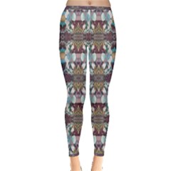 Multicolored Ornate Decorate Pattern Inside Out Leggings by dflcprintsclothing