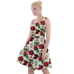 Flowers Pattern Knee Length Skater Dress by Sparkle