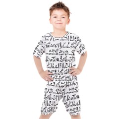 Sanscrit Pattern Design Kids  Tee And Shorts Set by dflcprintsclothing