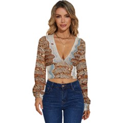 Bread Is Life - Italian Food Long Sleeve Deep-v Velour Top by ConteMonfrey